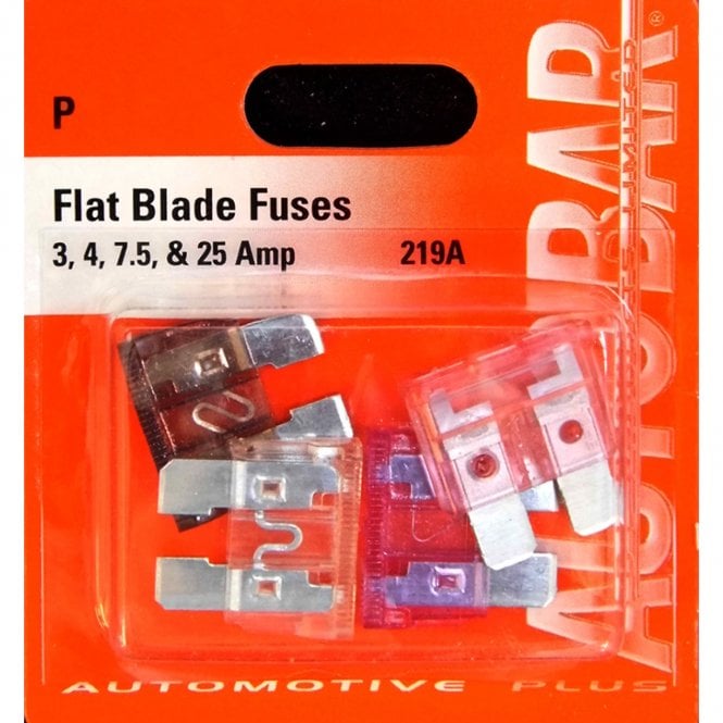 Autobar Assorted Blade Fuses 3, 4, 7.5, 25amp