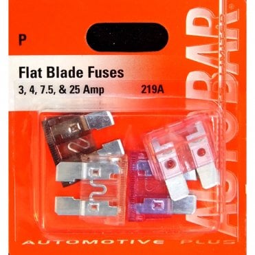 Autobar Assorted Blade Fuses 3, 4, 7.5, 25amp