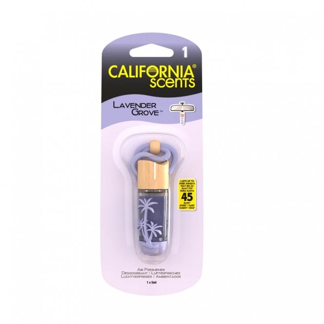 California Scents Hanging Glass Vial Bottle Air Freshener Lavender Purple