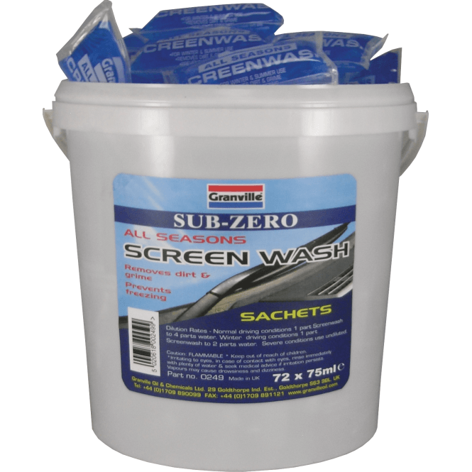 Granville Concentrated Screen Wash Sachets x 72