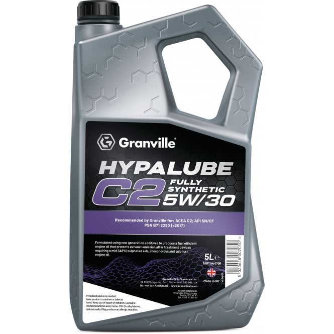 Granville Hypalube Fully Synthetic C2 5w-30 5 Litre