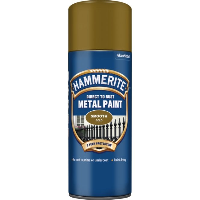 Hammerite Smooth Gold Aerosol Paint 400ml