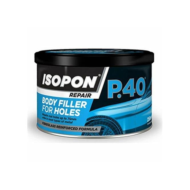 Isopon P40 2K polyester bridging compound reinforced with glass fibre 250ml