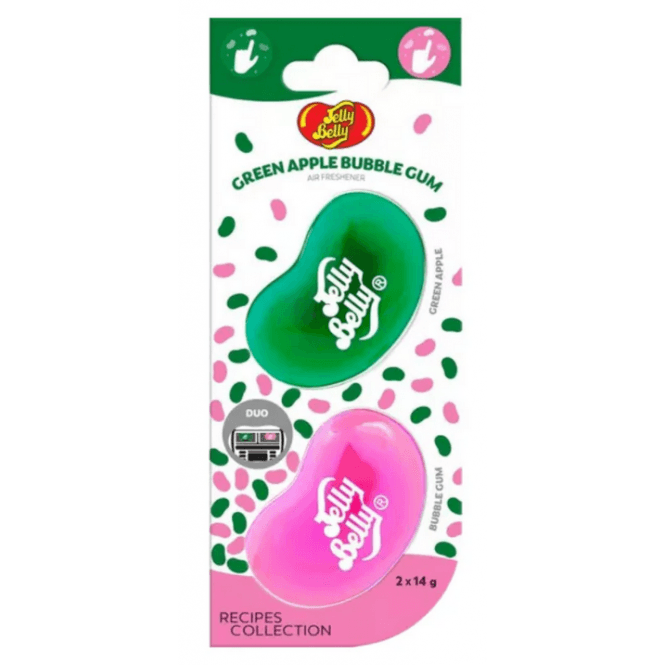 Jelly Belly Duo Mix Vent Car Air Freshener Green Apple Bubblegum