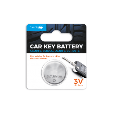 Car Key Battery - 3V Lithium CR2016, 5000LC, DL2016, ECR2016