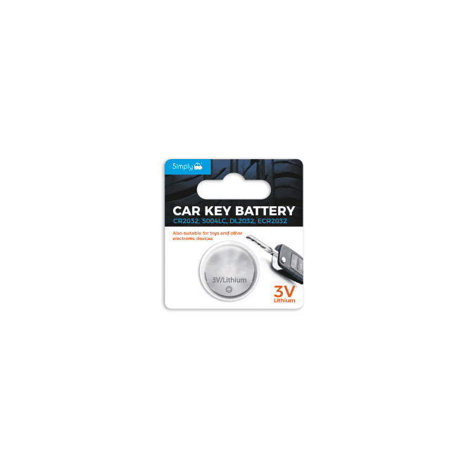 Simply Car Key Battery - 3V Lithium CR2032, 5004LC, DL2032, ECR2032